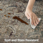 FMFUNCTEX 6x9 Washable Area Rug Brown Vintage Neutral Distressed Large Non Slip - Image 7