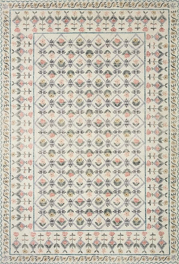 Loloi Rifle Paper Co. Eden Collection EDE-03 Lattice Ivory 3'-6" x 5'-6" Accent - Image 3
