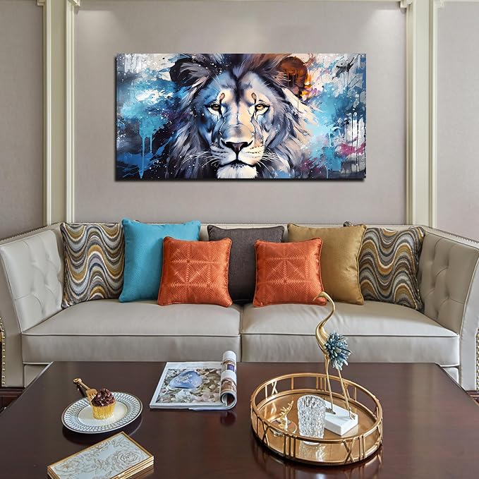 ENTANUB Lion Canvas Wall Art for Living Room, Animal Picture Decor, Large Size - Image 6
