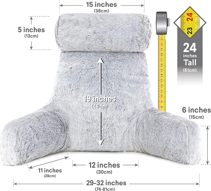 Husband Pillow Medium Rare Baby Arctic Grey Wolf Backrest, 2-Tone Reversible - Image 3