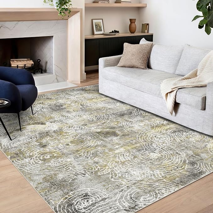 4x6 Rug, Small Area Rug for Living Room, Machine Washable Non-Slip Throw Rug - Image 3