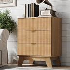 Fluted 3 Drawer Dresser, 30.3" Tall Compact Modern Boho Chest of Drawers - Image 5