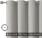 ChrisDowa 100% Blackout Light Grey Solid Curtains 96 Inches Long 2 Panels - Image 3