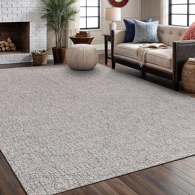 Easy Jute Rug 8x10 Indoor Outdoor Natural Rugs Solid Fiber Rug Woven Area Rug by LenaRug
