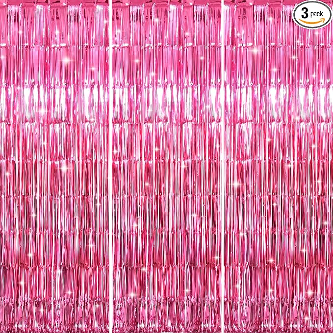 GOER 3.2 ft x 8.2 ft Metallic Tinsel Foil Fringe Curtains Party Photo Backdrop by GOER