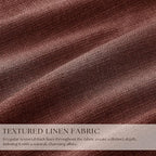 Chestnut Brown Pleated Linen Blackout Curtains 84 Inches Long - Image 3