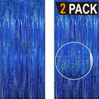 GOER 6.4 ft x 8.2 ft Metallic Tinsel Foil Fringe Curtains Party Photo Backdrop - Image 2