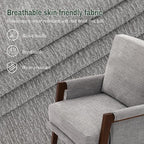 Grey Accent Chair for Bedroom & Living Room, Mid Century Modern Accent Arm Chair - Image 5