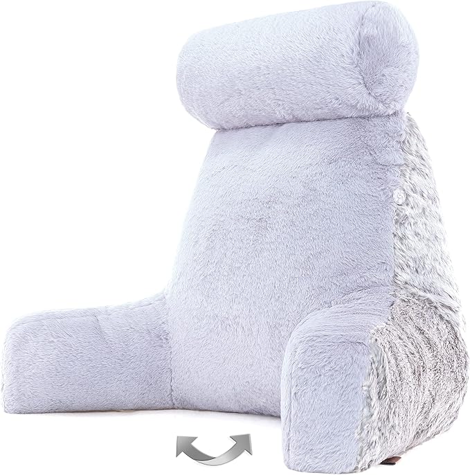 Husband Pillow Medium Rare Baby Arctic Grey Wolf Backrest, 2-Tone Reversible - Image 2