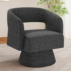 Swivel Accent Chair, Modern Comfy Chenille Barrel Chairs, Oversized Upholstered by Nebuaegis