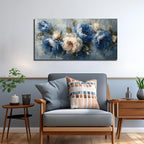 JuhaiArt Peony Floral Wall Art Bedroom Blue Wall Decor White Wall Picture - Image 3