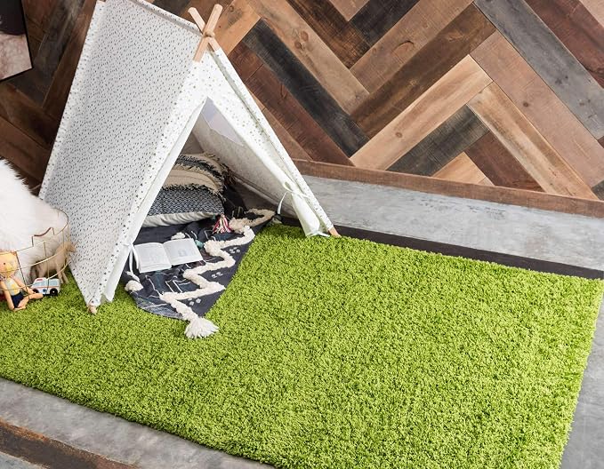 Unique Loom Solid Shag Collection Area Rug - Image 3