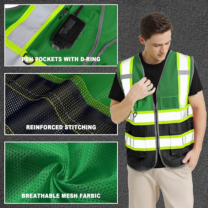 BeautyWill Custom Logo 10/20 Pack Safety Vest Class2 High Visibility Vest - Image 2