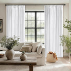 Snow White Pleated Linen Blackout Curtains 84 Inches Long - Image 8