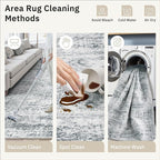 12x15 Washable Area Rug Gray Neutral Abstract Living Room Large Carpet Non Slip - Image 6