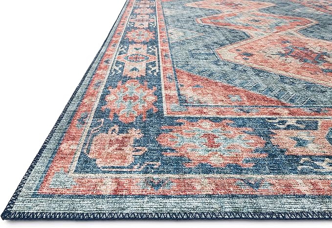 Loloi Skye Collection SKY-03 Turquoise/Terracotta 9'-0" x 12'-0" Area Rug - Image 3