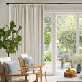 Pinch Pleated Blackout 102 Inch Curtains 70 Inch Wide Linen Dual Layer by Twodrapes