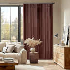 Brick Brown Pinch Pleated Blackout Linen Curtains 120 Inches Long - Image 9