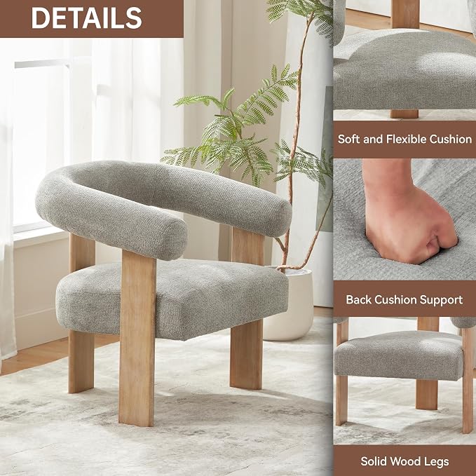 VKNOW Accent Chair Living Room Chair, Modern Upholstered Arm Chair - Image 3