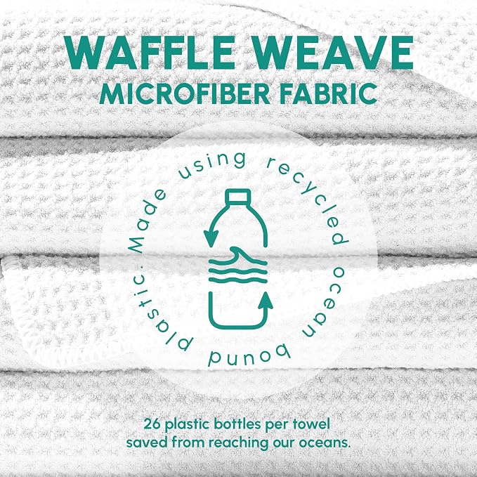 SUN'Y Waffle Microfiber Beach Towel – Sand Free, Quick Dry, Ultra Absorbent - Image 2