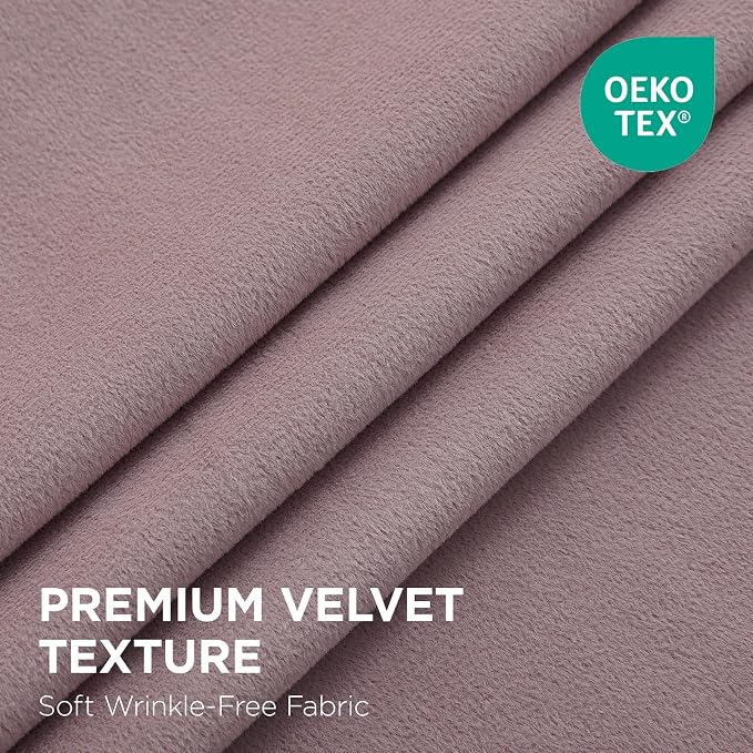 Joydeco Rose Pink 100% Blackout Curtains 108 Inch 2 Panels, Luxury Thermal Pink - Image 2