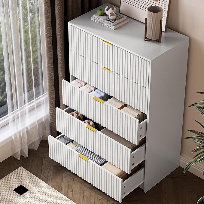 3-Piece Dresser Bedroom Set, 5 Drawer Dresser & 2 Drawer Nightstands - Image 2