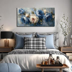 JuhaiArt Peony Floral Wall Art Bedroom Blue Wall Decor White Wall Picture - Image 7
