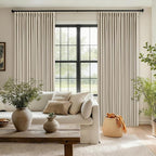Neutral Beige Linen Pinch Pleated Blackout Curtains 84 Inches Long - Image 9
