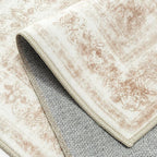 Area Rug 8x10 Cream Washable Living Room Beige Carpet Non Slip Vintage - Image 8