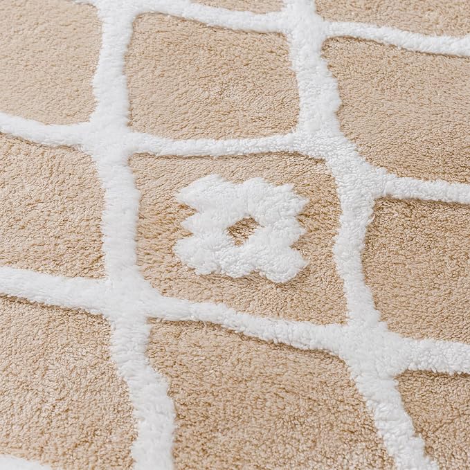 Beige 8x10 Area Rug Moroccan Shag Living Room Washable Carpet Soft Non Shedding - Image 7