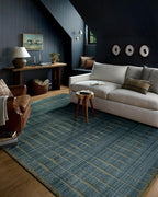 Loloi Chris Loves Julia Calvin Collection CLV-02 Ocean/Olive 5'-3" x 5'-3" by Loloi