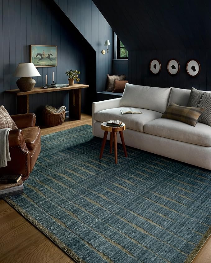 Loloi Chris Loves Julia Calvin Collection CLV-02 Ocean/Olive 5'-3" x 5'-3" by Loloi