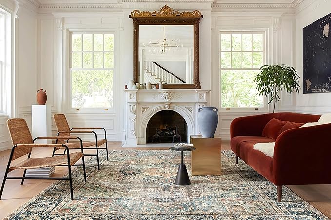 Loloi Margot Collection MAT-02 Terracotta/Lagoon 7'-6" x 9'-6" Area Rug feat. - Image 5