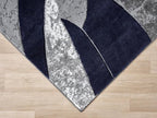 Modern Abstract Area Rug Hand Carved Contemporary Geometric Swirls Vibrant - Image 6