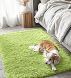 OLANLY 3x5 Machine Washable Small Bedside Rug, Soft Fluffy Shaggy Rugs - Image 3