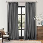 Charcoal Grey 120 Inch Blackout Pinch Pleated Curtains 2 Panel Set by Twodrapes