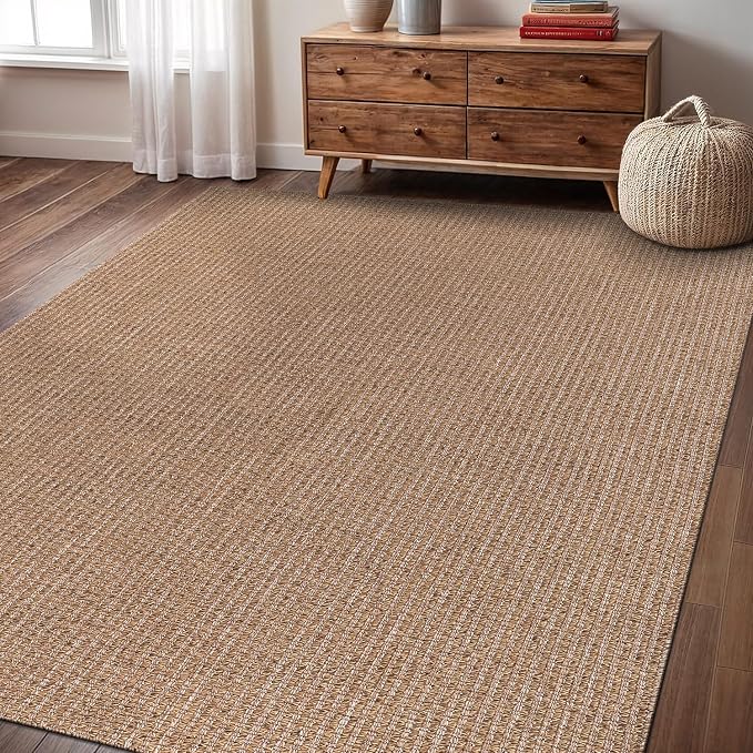 Easy Jute Rug 6x9 Indoor Outdoor Natural Rugs Solid Fiber Rug Woven Area Rug - Image 8