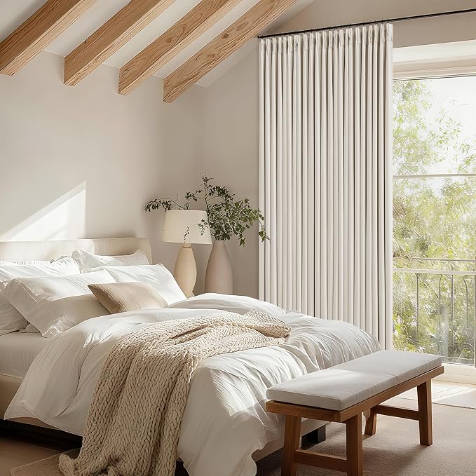 Pinch Pleated Blackout 102 Inch Curtains 70 Inch Wide Linen Dual Layer - Image 9
