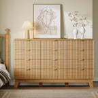 57" Wide Dresser for Bedroom, 12-Drawer Fluted Dresser - Image 5