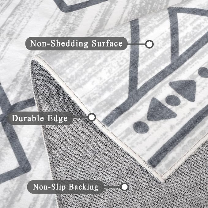 4x6 Rug, Small Area Rug for Living Room, Machine Washable Non-Slip Throw Rug - Image 5
