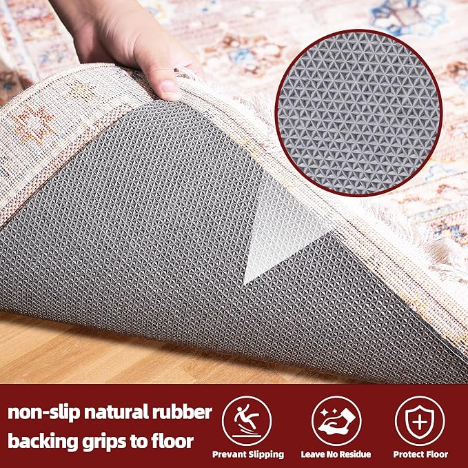 BAGAIL Felt and Natural Rubber Backing Rug Pads 1/4” Thick, Round 6 Ft Non Slip - Image 4