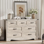 Dresser for Bedroom with 7 Drawers, Wood Dresser TV Stand, Wooden Closet - Image 3
