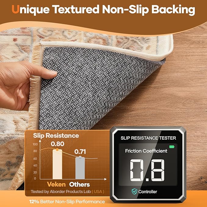 Veken Non Slip Cushioned Runner Rug Pad Gripper 2 x 10 Ft, Felt and Silicone - Image 3