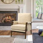 Beige Accent Chair for Bedroom & Living Room, Mid Century Modern Accent Arm - Image 8