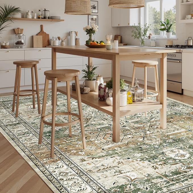 9x12 Area Rugs for Living Room, Non Slip Machine Washable Vintage Rugs - Image 9