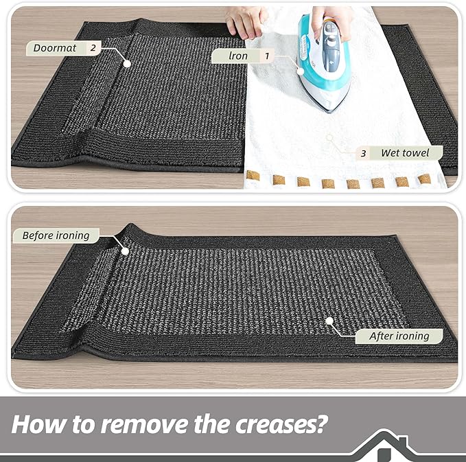 BEQHAUSE Indoor Door Mat 20" x 32", Dirt Trapper Door Mats Non-Slip Entryway - Image 9