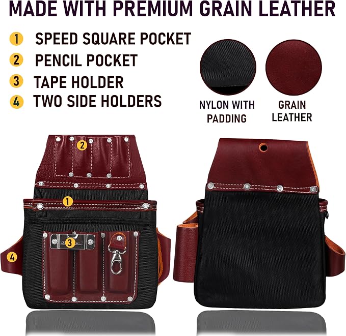 FUERI Tool Belt With Suspender Men Carpenter Pouches Construction Bags - Image 3