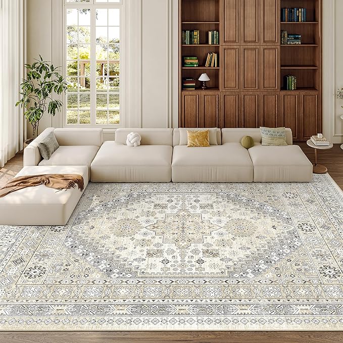 zesthome 8x10 Area Rugs for Living Room, Non-Slip Backing Washable Rugs by Zesthome