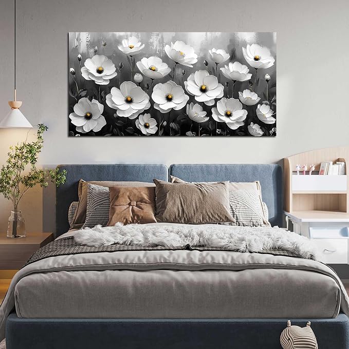 Prepeyssee Black and White Botanical Wall Art floral wall decor - Image 3