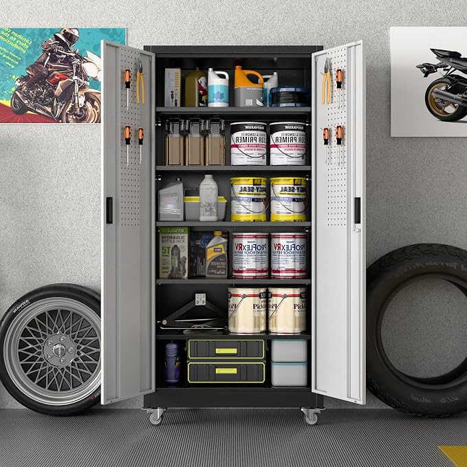 Aobabo 71" H×32" W×16" D Metal Storage Cabinet - Image 2